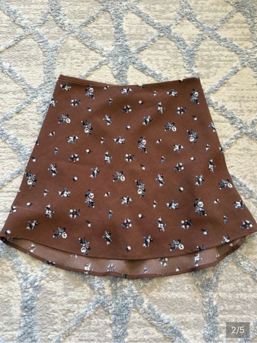 3 for $14 divided H&M Brown Floral A-Line Mini Skirt size 0